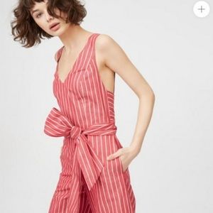 Club Monaco Striped Red Jumpsuit